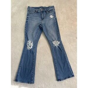 American Eagle Outfitters Women's Jeans, High Rise Skinny Kick Flare 12 Short